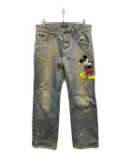 DOLCE & GABBANAドルチェ＆ガッバーナ）の古着「ミッキープリントデニムパンツ」｜インディゴ
