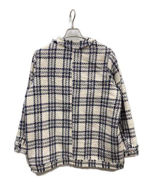 darich（ダーリッチ）Darich (ダーリッチ) チェックフリンジツイードジャケット ホワイト サイズ:FREEの古着・服飾アイテム