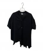 BLACK COMME des GARCONSブラックコムデギャルソン）の古着「カットオフアシンメトリー カーディガン」｜ブラック