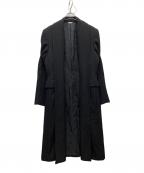 COMME des GARCONS HOMME PLUSコムデギャルソンオムプリュス）の古着「ウールボタンレスコート」｜ブラック