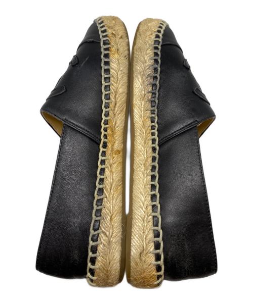 CHANEL（シャネル）CHANEL (シャネル) エスパドリーユ スリッポン ブラック サイズ:38の古着・服飾アイテム
