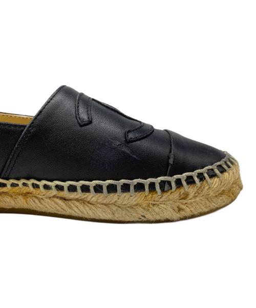CHANEL（シャネル）CHANEL (シャネル) エスパドリーユ スリッポン ブラック サイズ:38の古着・服飾アイテム