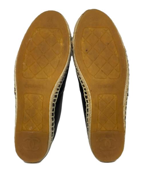 CHANEL（シャネル）CHANEL (シャネル) エスパドリーユ スリッポン ブラック サイズ:38の古着・服飾アイテム