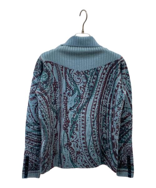 ETRO（エトロ）ETRO (エトロ) 総柄カシミヤタートルネックニット ブルー サイズ:40 未使用品の古着・服飾アイテム
