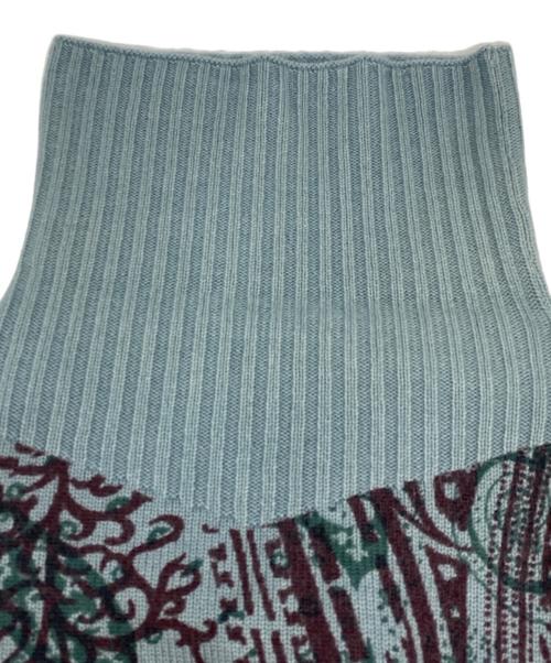 ETRO（エトロ）ETRO (エトロ) 総柄カシミヤタートルネックニット ブルー サイズ:40 未使用品の古着・服飾アイテム