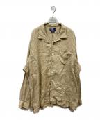 POLO RALPH LAURENポロ・ラルフローレン）の古着「開襟リネンシャツ」｜ブラウン