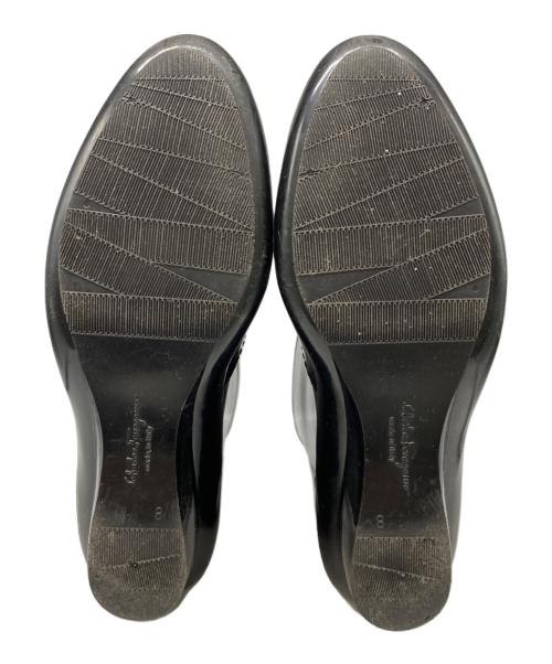 Salvatore Ferragamo（サルヴァトーレ フェラガモ）Salvatore Ferragamo (サルヴァトーレ フェラガモ) エナメルブーツ ブラック サイズ:8の古着・服飾アイテム