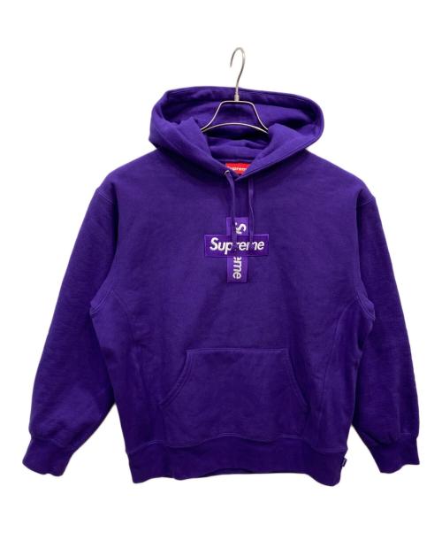 SUPREME（シュプリーム）Supreme (シュプリーム) Cross Box Logo Hooded Sweatshirt パープル サイズ:Mの古着・服飾アイテム