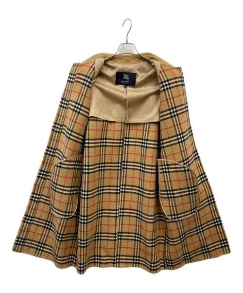 BURBERRY LONDON（バーバリーロンドン）BURBERRY LONDON (バーバリーロンドン) ウールカシミヤ裏ノバチェックコート ベージュ サイズ:40の古着・服飾アイテム