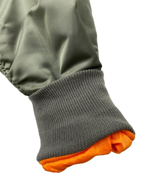 ALPHA（アルファ）ALPHA (アルファ) PEANUTS (ピーナッツ) ワッペン付き MA-1 ジャケット グリーン サイズ:Ｌの古着・服飾アイテム