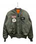 ALPHA（アルファ）の古着「ワッペン付き MA-1 ジャケット」｜グリーン