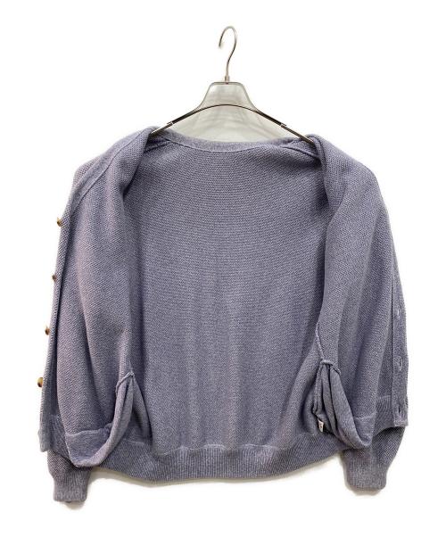 crepuscule（クレプスキュール）crepuscule (クレプスキュール) Moss Stitch V/N Cardigan パープル サイズ:1の古着・服飾アイテム