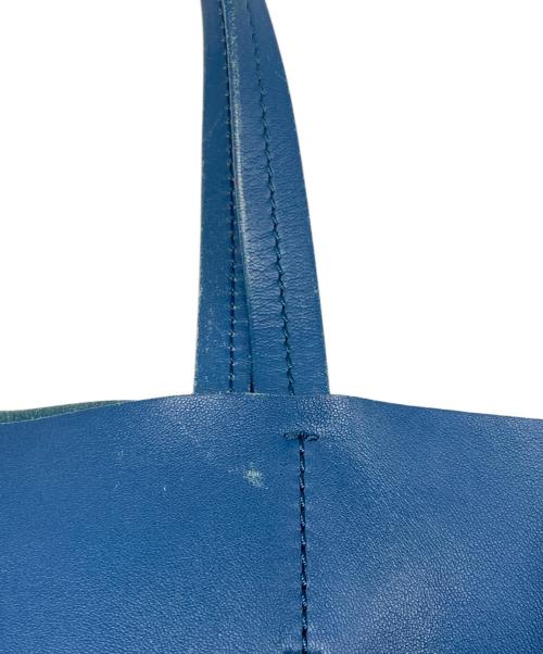 CELINE（セリーヌ）CELINE (セリーヌ) バイカラーホリゾンタルカバトートバッグ ブラック×ブルーの古着・服飾アイテム