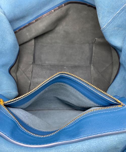 CELINE（セリーヌ）CELINE (セリーヌ) バイカラーホリゾンタルカバトートバッグ ブラック×ブルーの古着・服飾アイテム