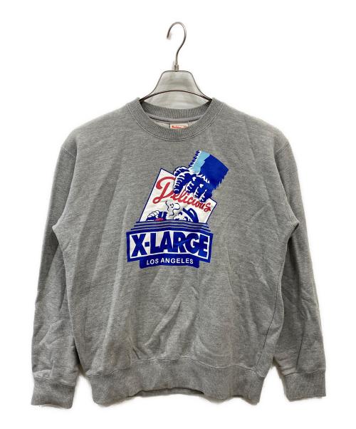 X-LARGE（エクストララージ）X-LARGE (エクストララージ) クルーネックスウェット グレー サイズ:Mの古着・服飾アイテム