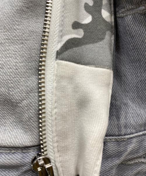 A BATHING APE（ア ベイシング エイプ）A BATHING APE (ア ベイシング エイプ) FACE HOODED DENIM JACKET グレー サイズ:XLの古着・服飾アイテム