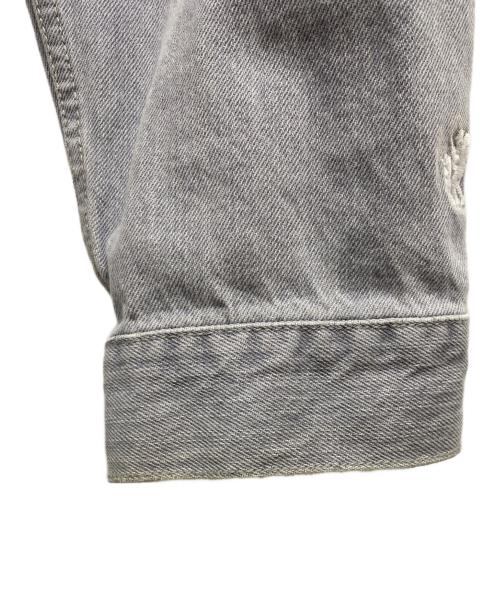 A BATHING APE（ア ベイシング エイプ）A BATHING APE (ア ベイシング エイプ) FACE HOODED DENIM JACKET グレー サイズ:XLの古着・服飾アイテム