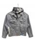 A BATHING APE（ア ベイシング エイプ）の古着「FACE HOODED DENIM JACKET」｜グレー