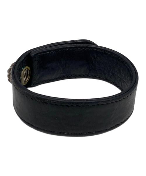 CHROME HEARTS（クロムハーツ）CHROME HEARTS (クロムハーツ) クロスボール 3ボタン ブレスレット ブラックの古着・服飾アイテム