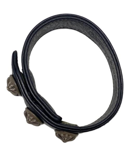 CHROME HEARTS（クロムハーツ）CHROME HEARTS (クロムハーツ) クロスボール 3ボタン ブレスレット ブラックの古着・服飾アイテム