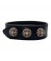 CHROME HEARTS (クロムハーツ) クロスボール 3ボタン ブレスレット ブラック：70000円