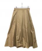 SHIPSシップス）の古着「ダブルクロスボリュームスカート」｜ベージュ