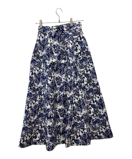 La TOTALITE（ラ ト―タリテ）La TOTALITE (ラ ト―タリテ) タフタプリントフレアスカート ブルー サイズ:38の古着・服飾アイテム