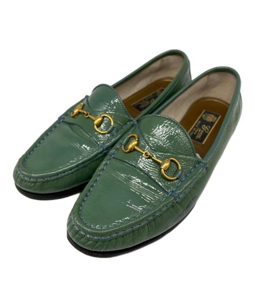 GUCCI（グッチ）GUCCI (グッチ) エナメルホースビットシューズ グリーン サイズ:37 1/2の古着・服飾アイテム