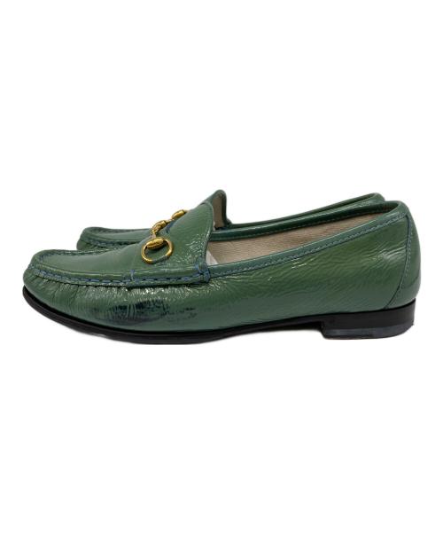 GUCCI（グッチ）GUCCI (グッチ) エナメルホースビットシューズ グリーン サイズ:37 1/2の古着・服飾アイテム