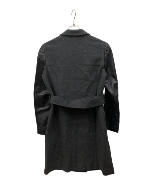 B ability（ビーアビリティ）B ability (ビーアビリティ) カシミヤ混レザー切替コート グレー サイズ:38の古着・服飾アイテム