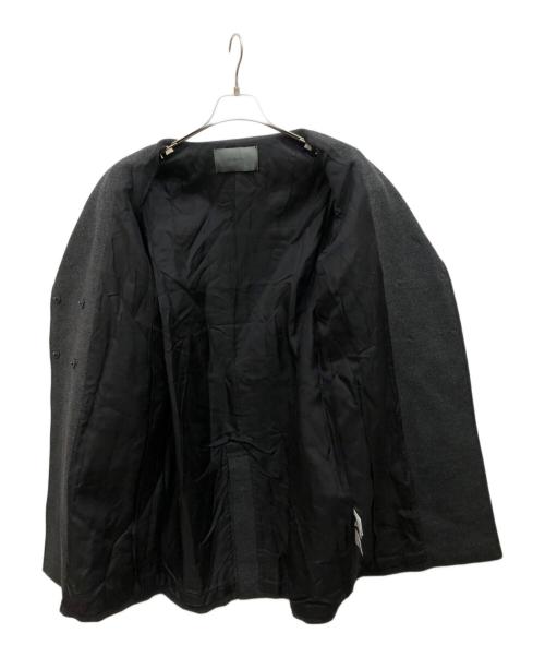 B ability（ビーアビリティ）B ability (ビーアビリティ) カシミヤ混レザー切替コート グレー サイズ:38の古着・服飾アイテム