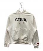 HERON PRESTONヘロンプレストン）の古着「プリントプルオーバーパーカー」｜アイボリー