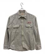 SUGAR CANEシュガーケーン）の古着「ストライプワークシャツ」｜ブルー