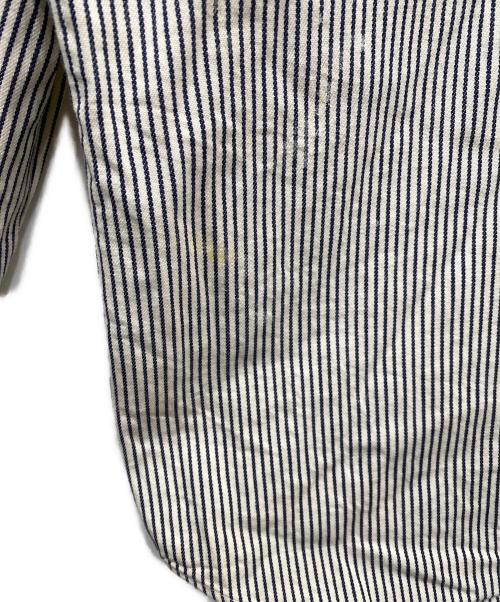 SUGAR CANE（シュガーケーン）SUGAR CANE (シュガーケーン) ストライプワークシャツ ブルー サイズ:Mの古着・服飾アイテム