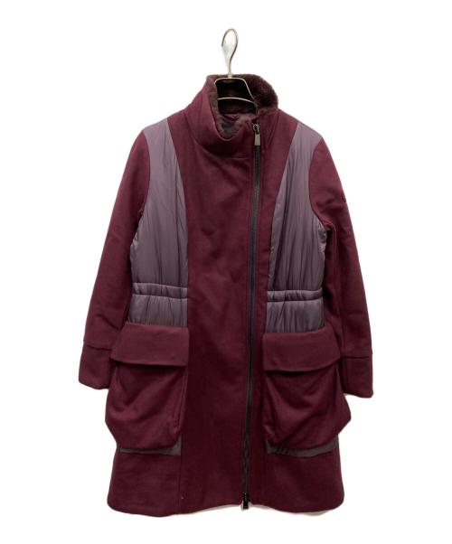 TATRAS（タトラス）TATRAS (タトラス) ナイロン切替 スタンドカラー ダブルジップ ダウンコート パープル サイズ:02の古着・服飾アイテム