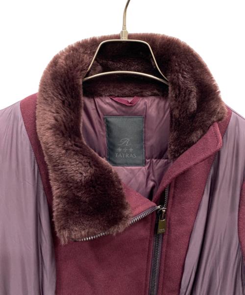 TATRAS（タトラス）TATRAS (タトラス) ナイロン切替 スタンドカラー ダブルジップ ダウンコート パープル サイズ:02の古着・服飾アイテム