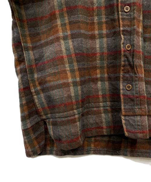 PENDLETON（ペンドルトン）PENDLETON (ペンドルトン) 70's フランネルチェックシャツ ブラウン サイズ:Ｍの古着・服飾アイテム