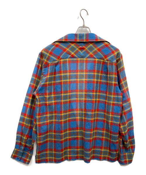 FACETASM（ファセッタズム）FACETASM (ファセッタズム) 変形デザイン プルオーバー チェック シャツ ブルー サイズ:5の古着・服飾アイテム