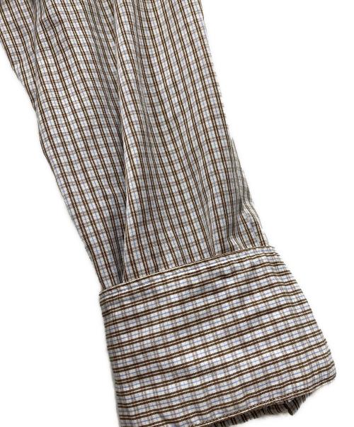 COMME des GARCONS HOMME DEUX（コムデギャルソン オム ドゥ）COMME des GARCONS HOMME DEUX (コムデギャルソン オム ドゥ) 襟コーデュロイチェックシャツ ブラウン サイズ:XSの古着・服飾アイテム