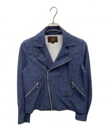 Hysteric Glamour（ヒステリックグラマー）の古着「ダブルライダースジャケット」｜ブルー