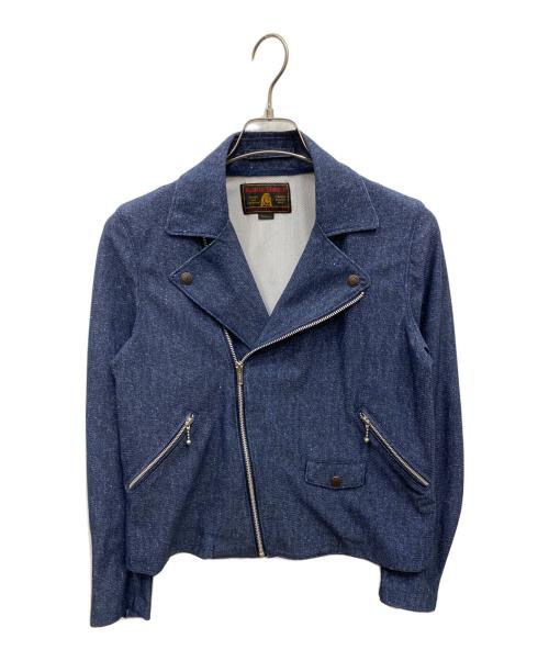 Hysteric Glamour（ヒステリックグラマー）Hysteric Glamour (ヒステリックグラマー) ダブルライダースジャケット ブルー サイズ:Mの古着・服飾アイテム