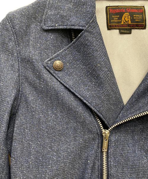 Hysteric Glamour（ヒステリックグラマー）Hysteric Glamour (ヒステリックグラマー) ダブルライダースジャケット ブルー サイズ:Mの古着・服飾アイテム