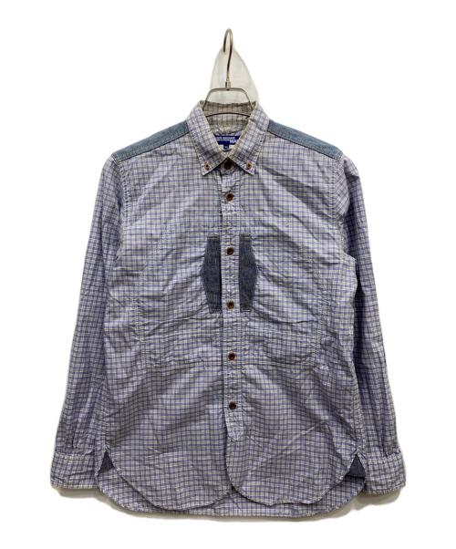 JUNYA WATANABE COMME des GARCONS（(ジュンヤワタナベ コムデギャルソン）JUNYA WATANABE COMME des GARCONS ((ジュンヤワタナベ コムデギャルソン) パッチワークシャツ ブルー サイズ:XSの古着・服飾アイテム