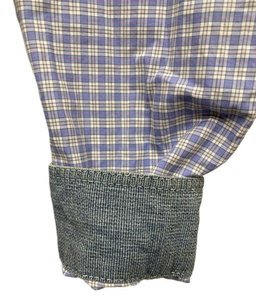 JUNYA WATANABE COMME des GARCONS（(ジュンヤワタナベ コムデギャルソン）JUNYA WATANABE COMME des GARCONS ((ジュンヤワタナベ コムデギャルソン) パッチワークシャツ ブルー サイズ:XSの古着・服飾アイテム