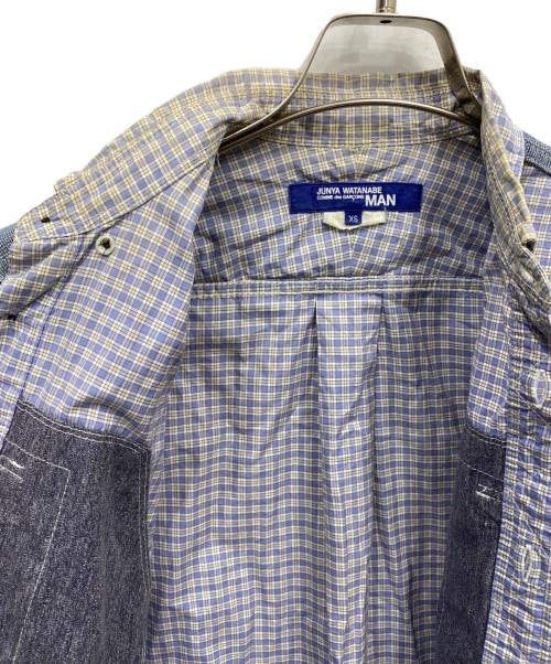 JUNYA WATANABE COMME des GARCONS（(ジュンヤワタナベ コムデギャルソン）JUNYA WATANABE COMME des GARCONS ((ジュンヤワタナベ コムデギャルソン) パッチワークシャツ ブルー サイズ:XSの古着・服飾アイテム