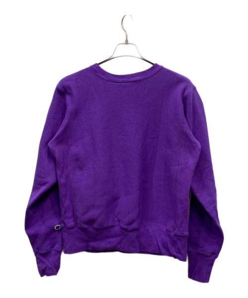 Champion REVERSE WEAVE（チャンピオン リバース ウィーブ）Champion REVERSE WEAVE (チャンピオン リバース ウィーブ) プリントクルーネックスウェット パープル サイズ:Mの古着・服飾アイテム