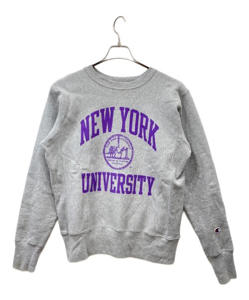 Champion REVERSE WEAVE（チャンピオン リバース ウィーブ）Champion REVERSE WEAVE (チャンピオン リバース ウィーブ) プリントクルーネックスウェット グレー サイズ:Mの古着・服飾アイテム