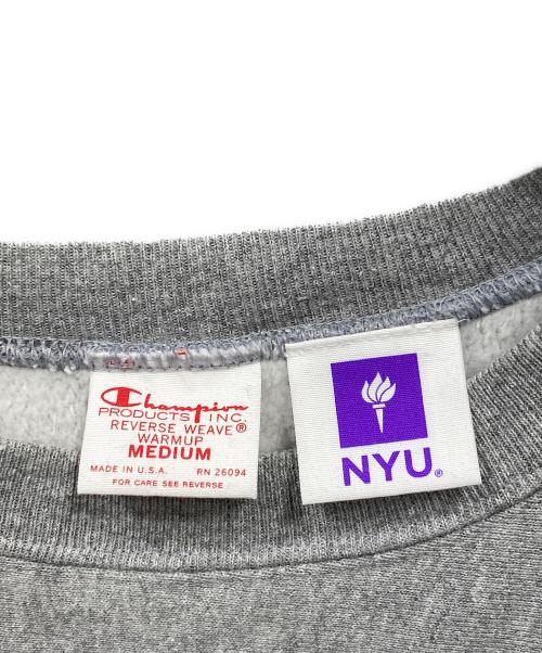 Champion REVERSE WEAVE（チャンピオン リバース ウィーブ）Champion REVERSE WEAVE (チャンピオン リバース ウィーブ) プリントクルーネックスウェット グレー サイズ:Mの古着・服飾アイテム