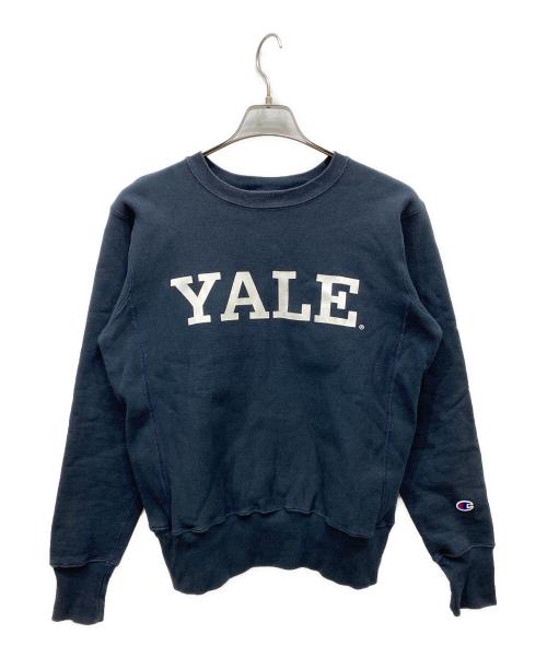 Champion REVERSE WEAVE（チャンピオン リバース ウィーブ）Champion REVERSE WEAVE (チャンピオン リバース ウィーブ) プリントクルーネックスウェット ネイビー サイズ:Mの古着・服飾アイテム