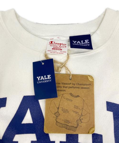 Champion REVERSE WEAVE（チャンピオン リバース ウィーブ）Champion REVERSE WEAVE (チャンピオン リバース ウィーブ) プリントクルーネックスウェット ホワイト サイズ:M 未使用品の古着・服飾アイテム